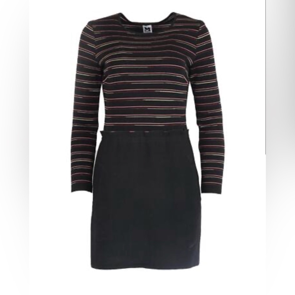 Missoni Black Dress with Multicolor Stripes